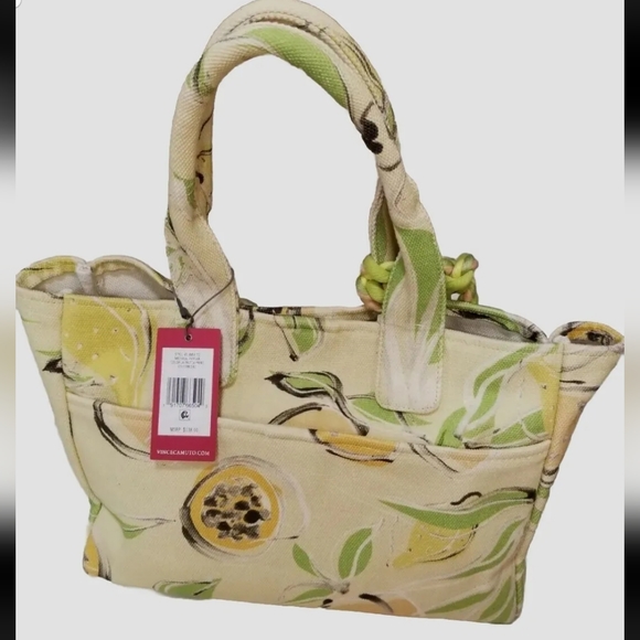 NWT Vince Camuto Amia La Frutta🍋🍏 Print Canvas Shoulder Bag Tote - Picture 5 of 13